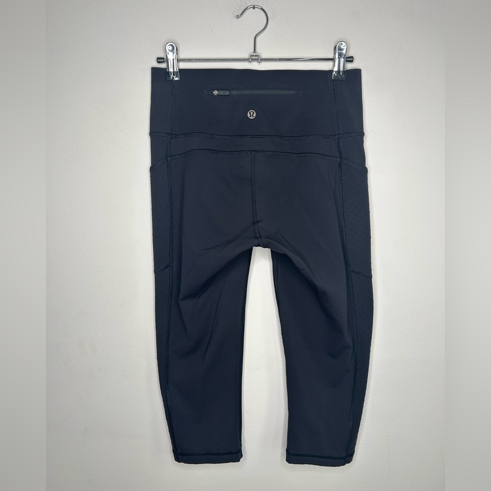 Lululemon Mind Over Miles Crop 17" Cropped Activewear Legging In Black Size 6 - Picture 2 of 10